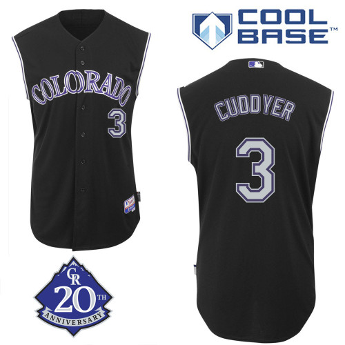Michael Cuddyer #3 MLB Jersey-Colorado Rockies Men's Authentic Alternate 2 Black Baseball Jersey